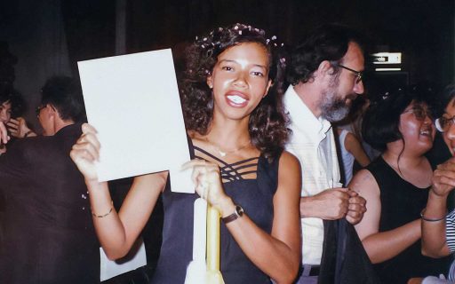 Carli na colação de grau da ECA, em 1995