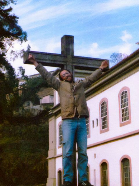 José Ramos em Ouro Preto em 1985, durante a 19ª Jornada Nacional de Cineclubes, em que participou com colegas ecanos