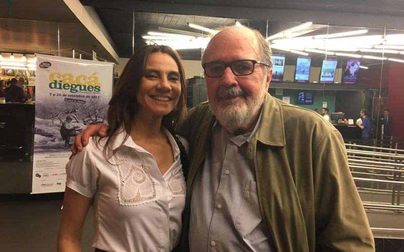 Flávia Guerra e Cacá Diegues em 2017, mostra “Cacá Diegues - Cineasta do Brasil”