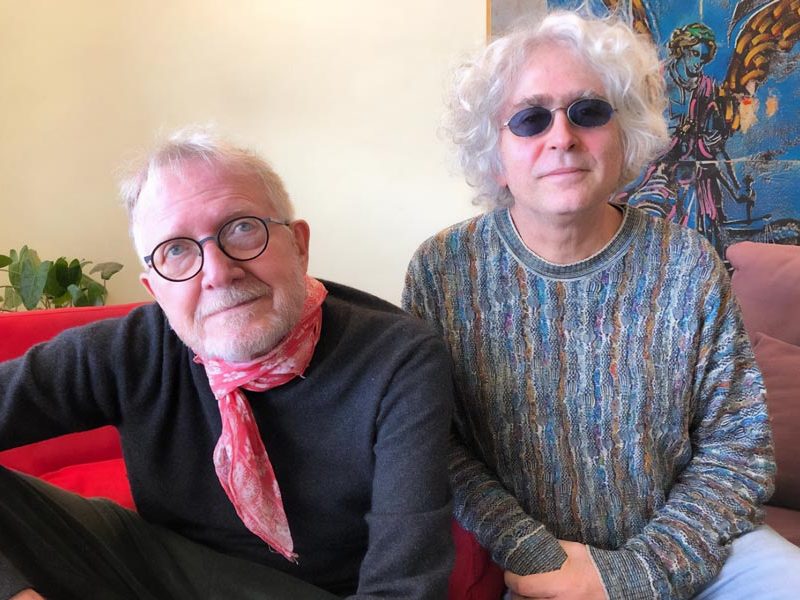 Jean-Claude Bernardet e Rubens Rewald em 2020 no lançamento do filme #eagoraoque, que dirigiram juntos
